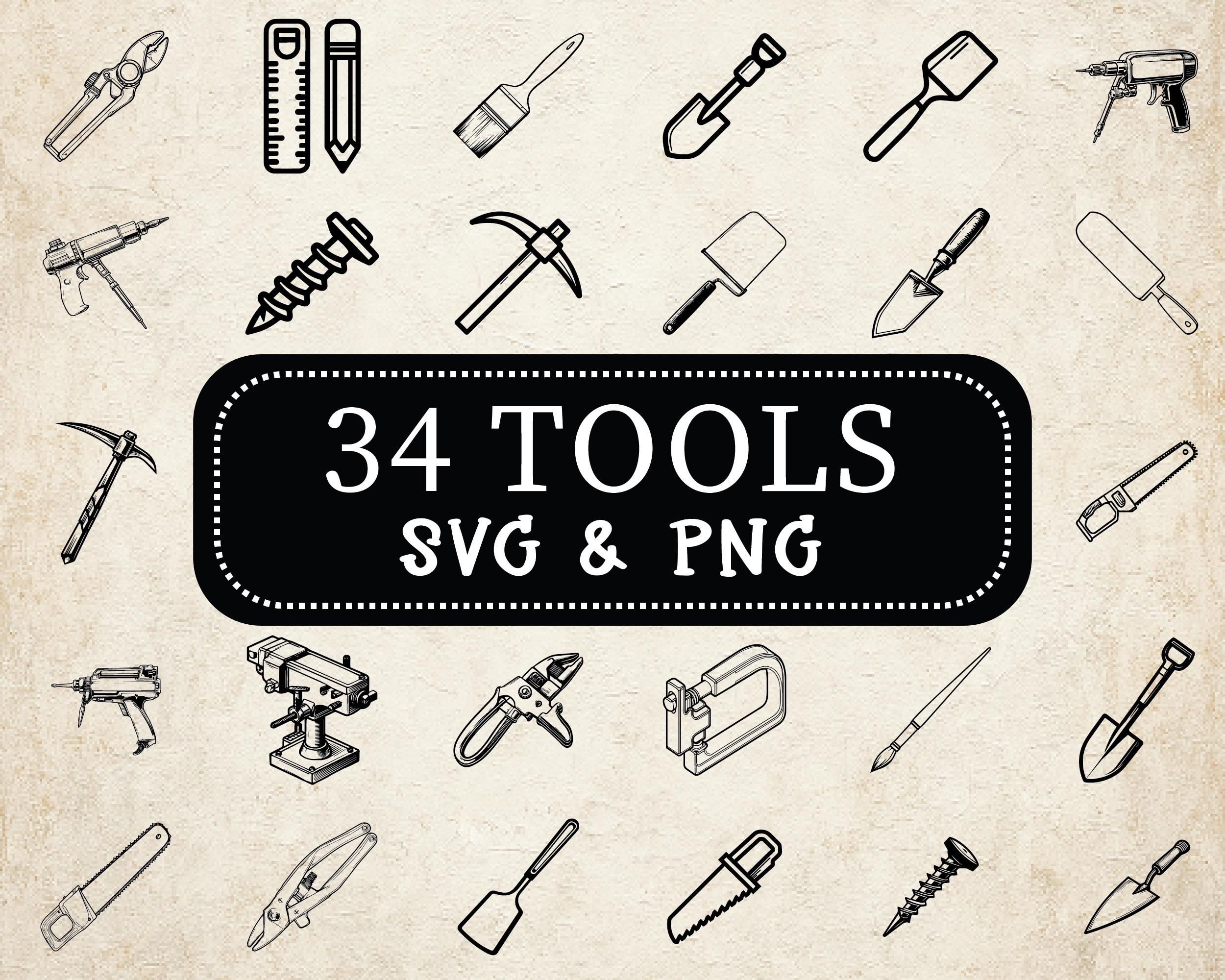 Hand Tool SVG Bundle: Wrench, Hammer, Screwdriver Clipart (Digital Download