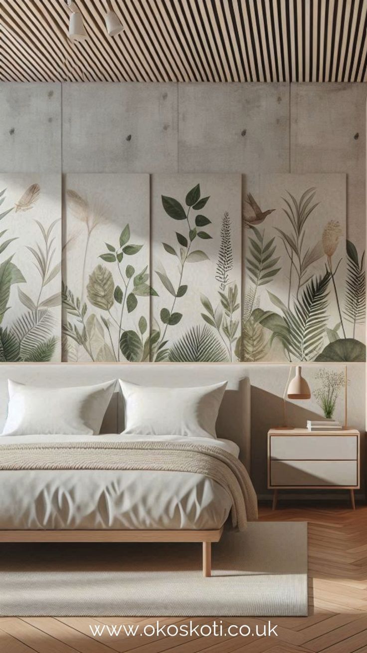 Bedroom Ideas Using Plants, Wood & Soft Natural Tones