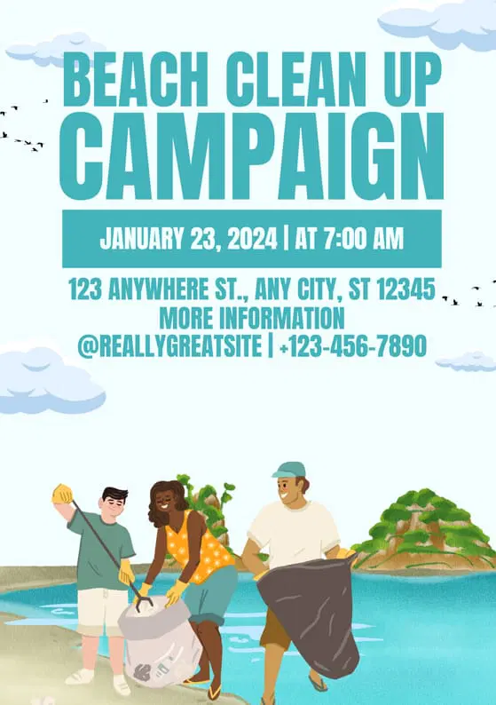 Beach Clean Up Campaign Poster