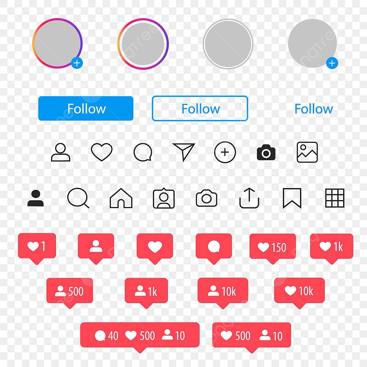 Instagram Social Media Icon User User Button Stories, Instagram Icons, User Icons, Social Icons PNG and Vector with Transparent Background for Free Download