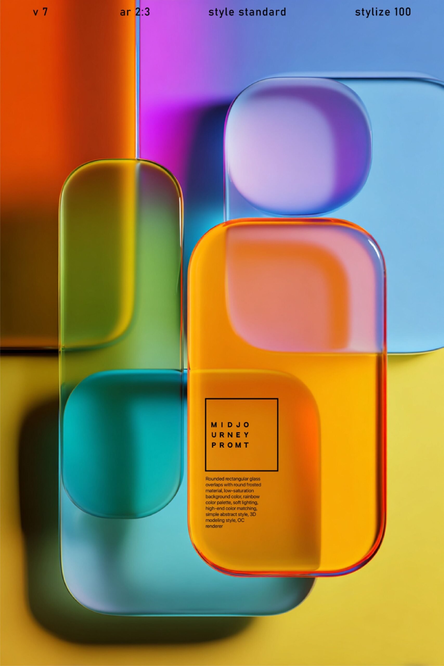 MIDJOURNEY promt Rainbow Glass