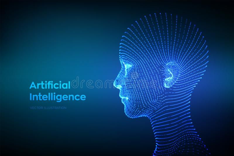 AI. Artificial Intelligence Concept. Ai Digital Brain. Abstract Digital Human Face Stock Illustration – Illustration of mind, data: 156969598