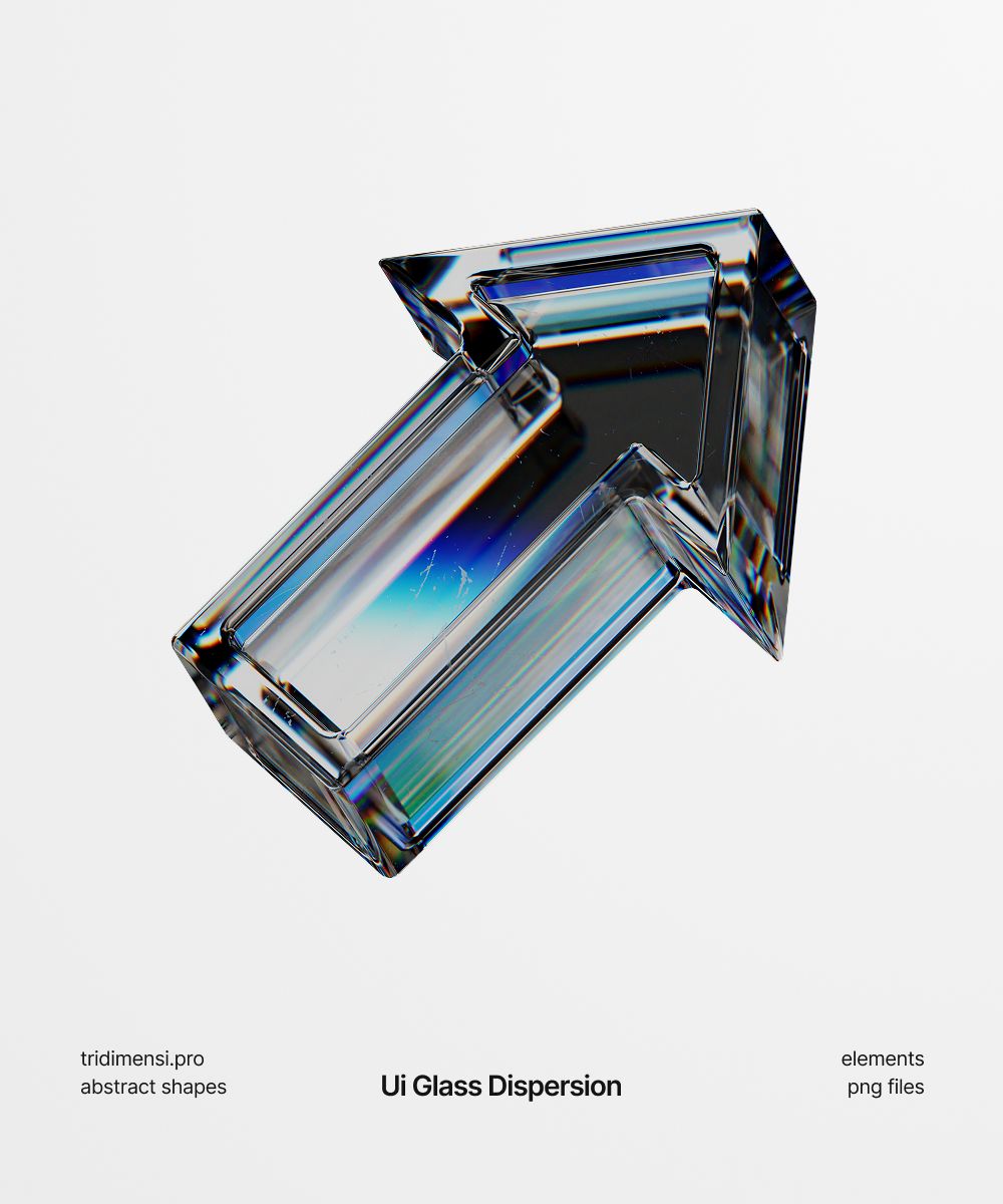 3D Glass Arrow UI Element