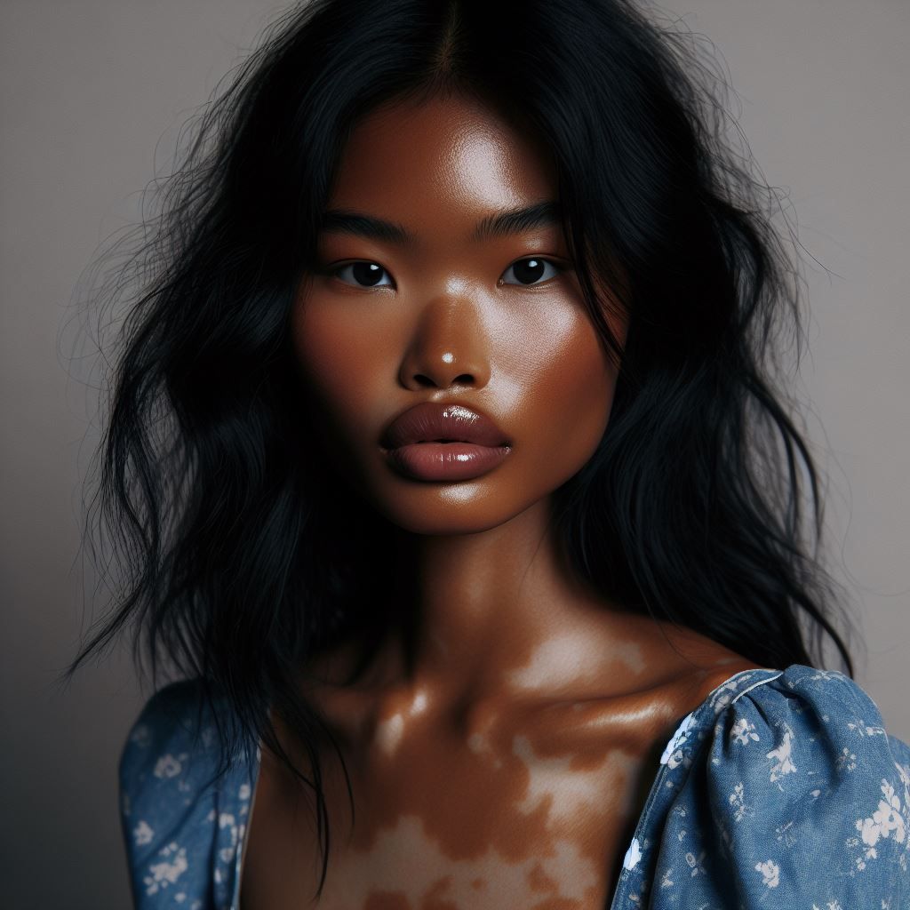 Blasian Vitiligo Woman