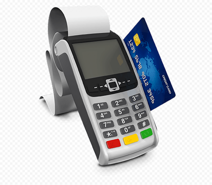 HD POS Credit Card Machine With Card PNG