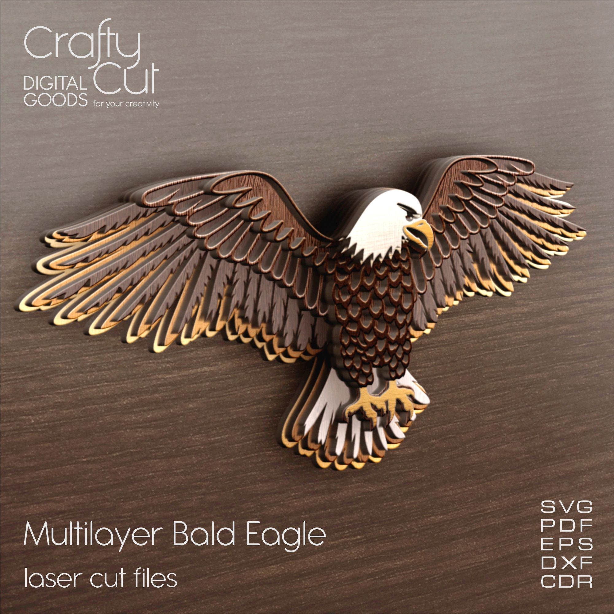 Majestic Bald Eagle SVG for Laser Cutting