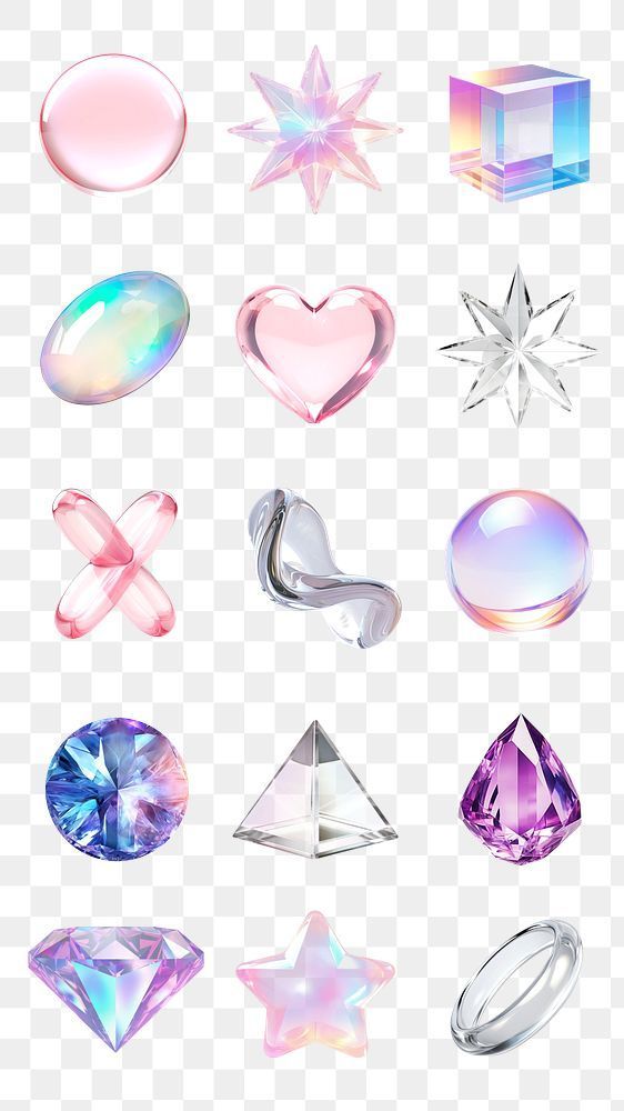 Click to Explore Stunning 3D Abstract Crystal PNG Set for Designers
