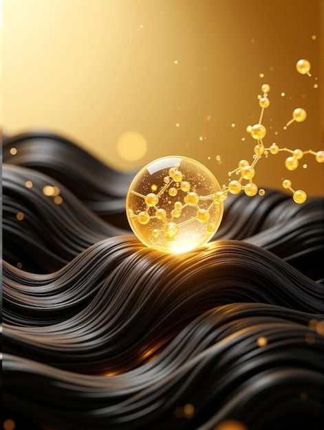 Hair serum with vitamin t 3d illustration for smooth and shiny hair | Premium AI-generated image