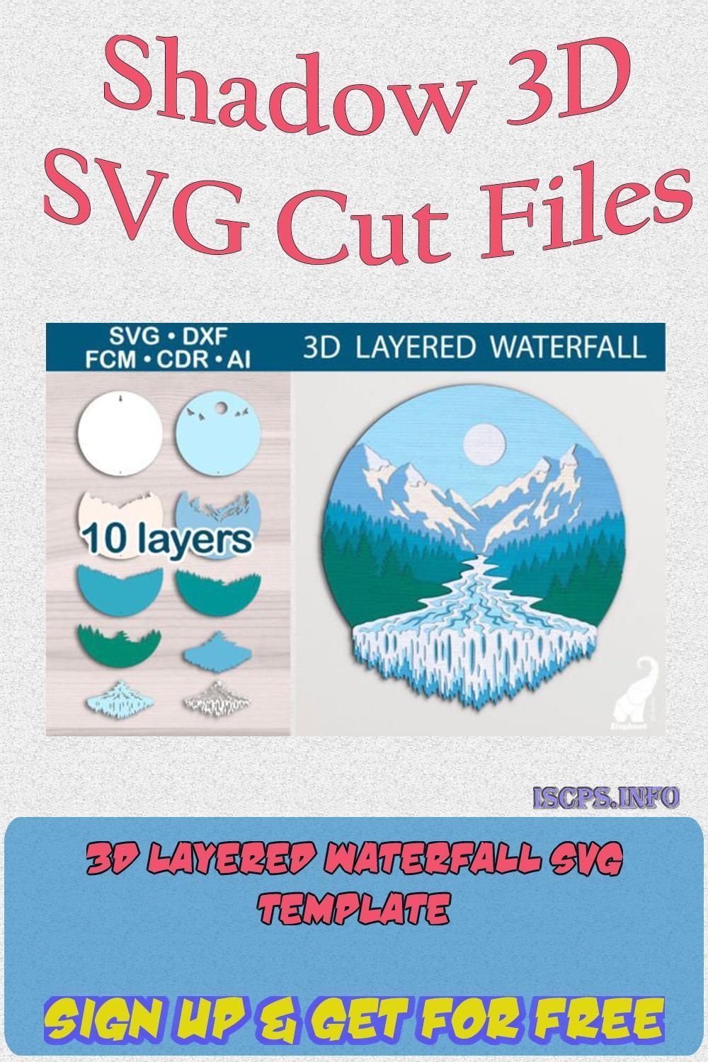 3D Layered Waterfall SVG Template